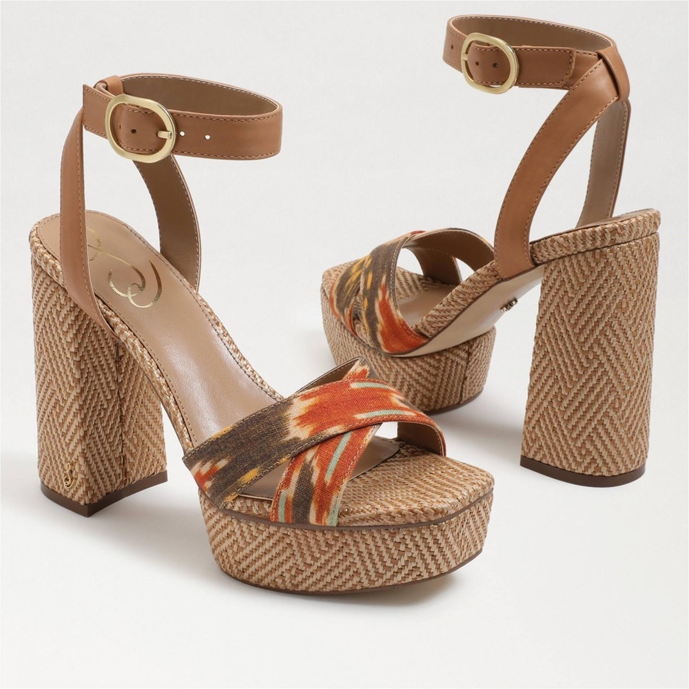 Sam Edelman Nolita Platform Sandals, Orange Multi Size 11, New in Box £150 - Picture 3 of 15